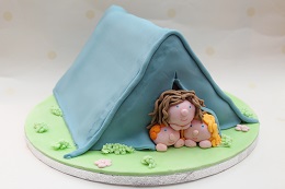 tent birthday cake
